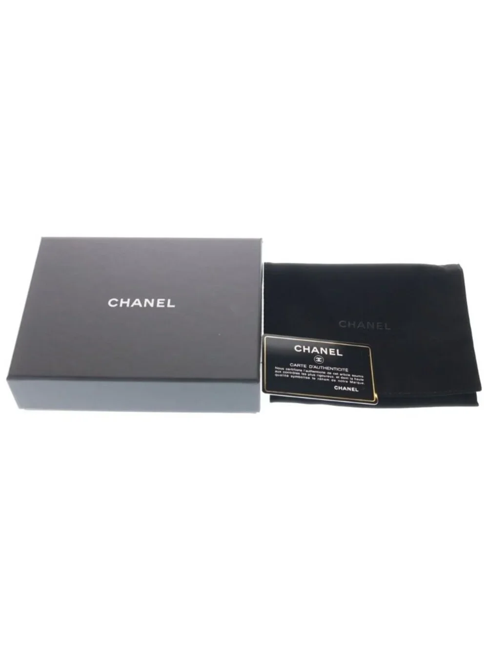 Chanel Quilted Trifold Wallet Compact Coin Purse Thor Black Lambskin